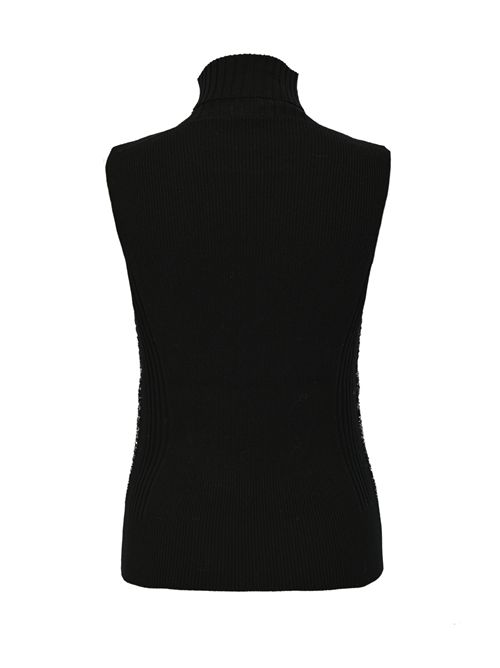 Top dolcevita in misto lana con paillettes Nero D. Exterior | 616362NERO